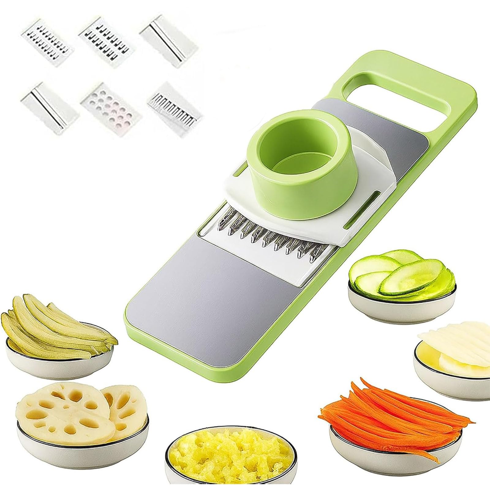 Martivex Slicer, Woyuosn 6-In-1 Safeprep Mandoline Slicer, Multi